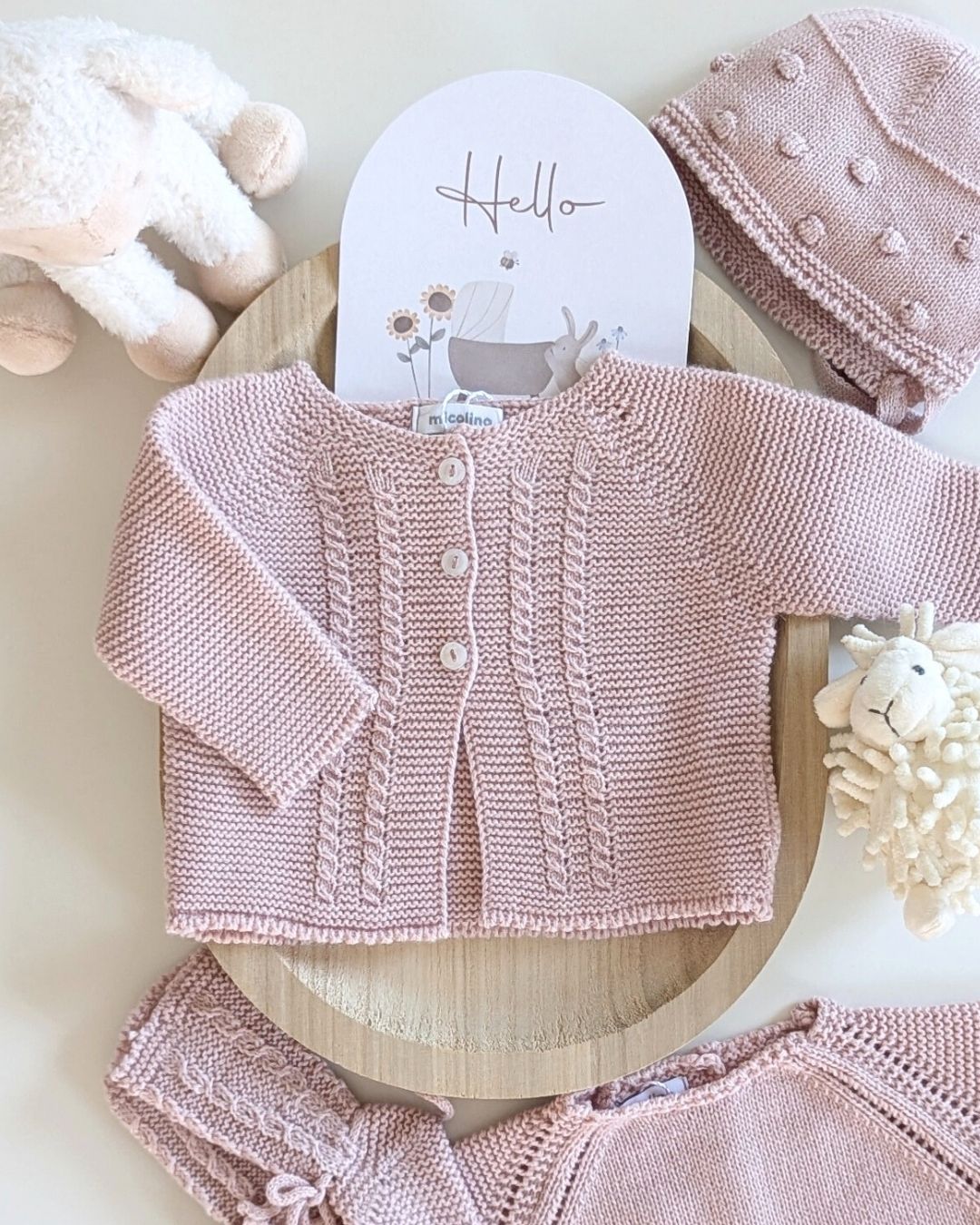 Rebeca Larga Bebé Rosa Empolvado Micolino – Tienda Grumetes Moda