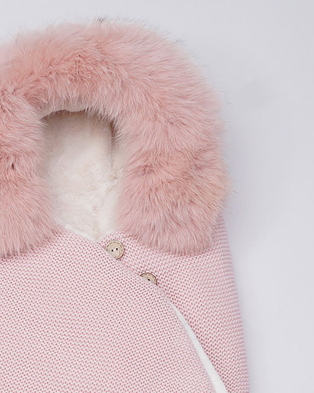 Saco Bebe Forro Polar Rosa Empolvado Pelo sintetico natural pangasa baby