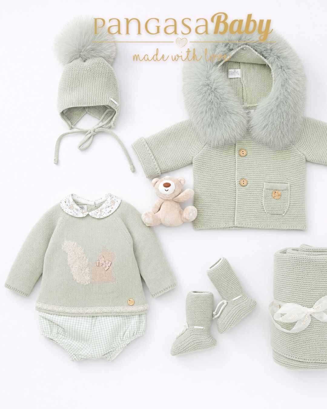 Traje 2P Ardilla Verde Hoja - Ardilla Collection Pangasa Baby