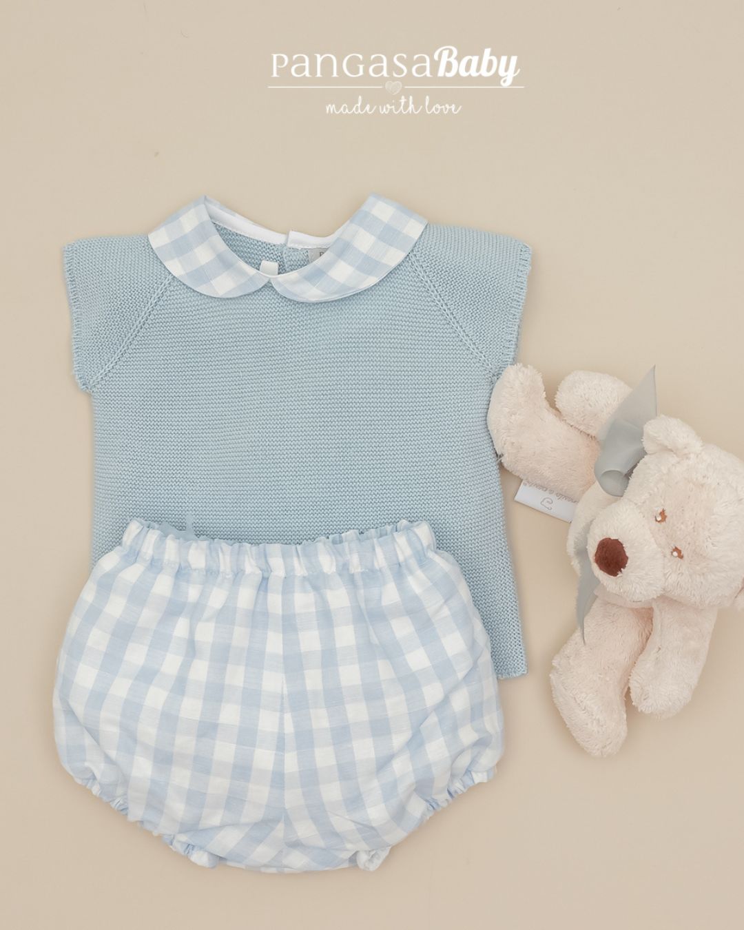 Traje Niño 2P Celeste Empolvado 2608310 - Pangasa Baby