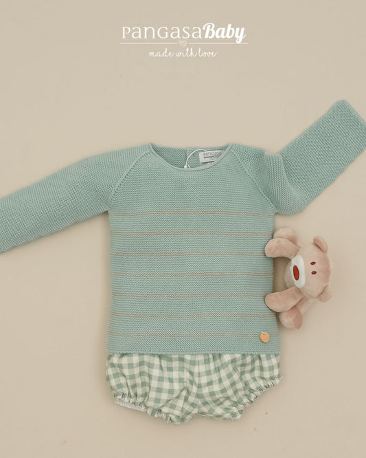 Traje 2P Cuadros VP Verde Mint - Pangasa Baby