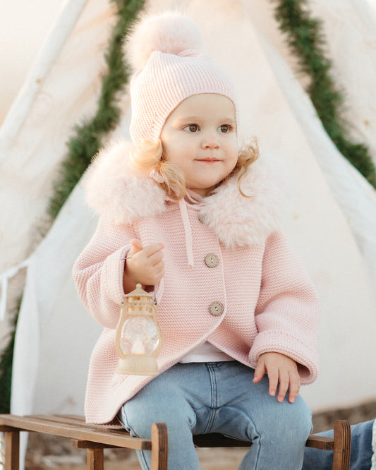 Trenka Luxury Pelo Sintetico Natural Rosa Empolvado - Pangasa Baby