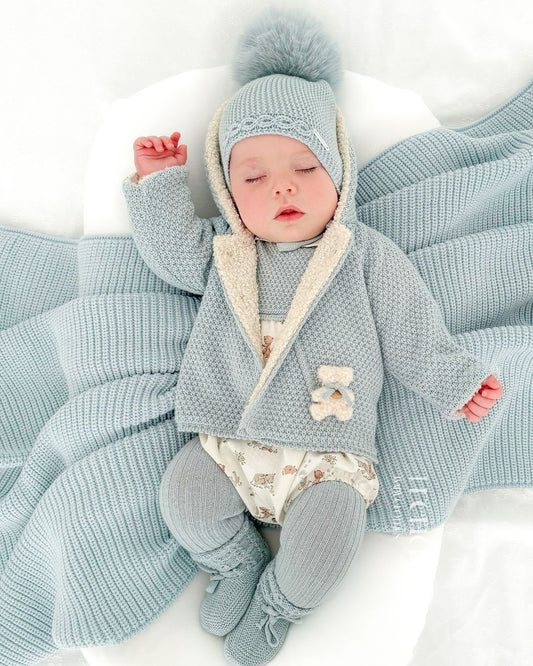 Conjunto Ranita Ositos Teddy Celeste Empolvado 🧸 Tiny Bear - Pangasa Baby