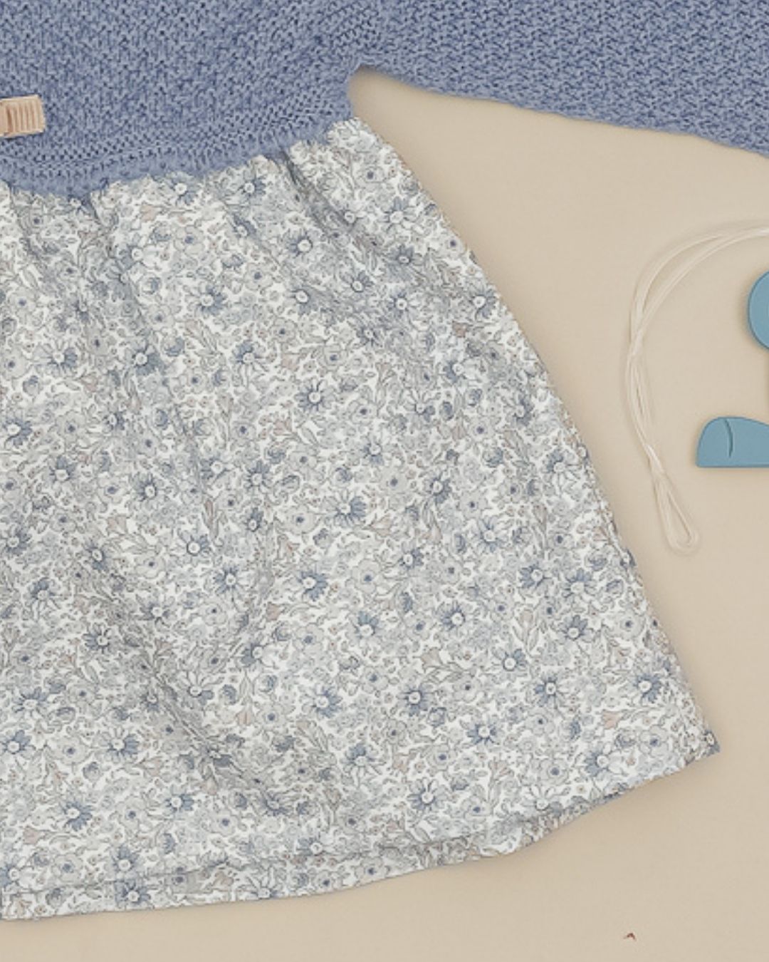 Vestido Bruma Flores 💙 Bleu Brume - Pangasa Baby
