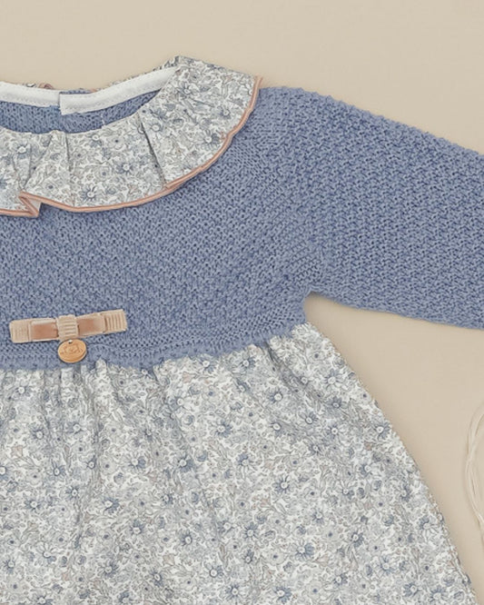 Vestido Bruma Flores 💙 Bleu Brume - Pangasa Baby