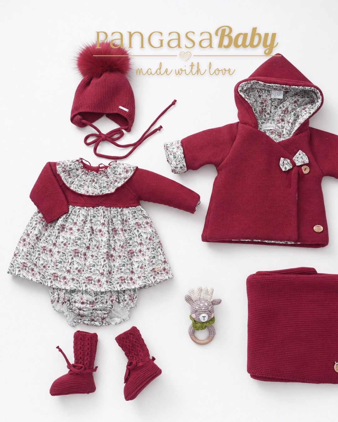 Vestido Cherry Flores Granate - Cherry Collection Pangasa Baby