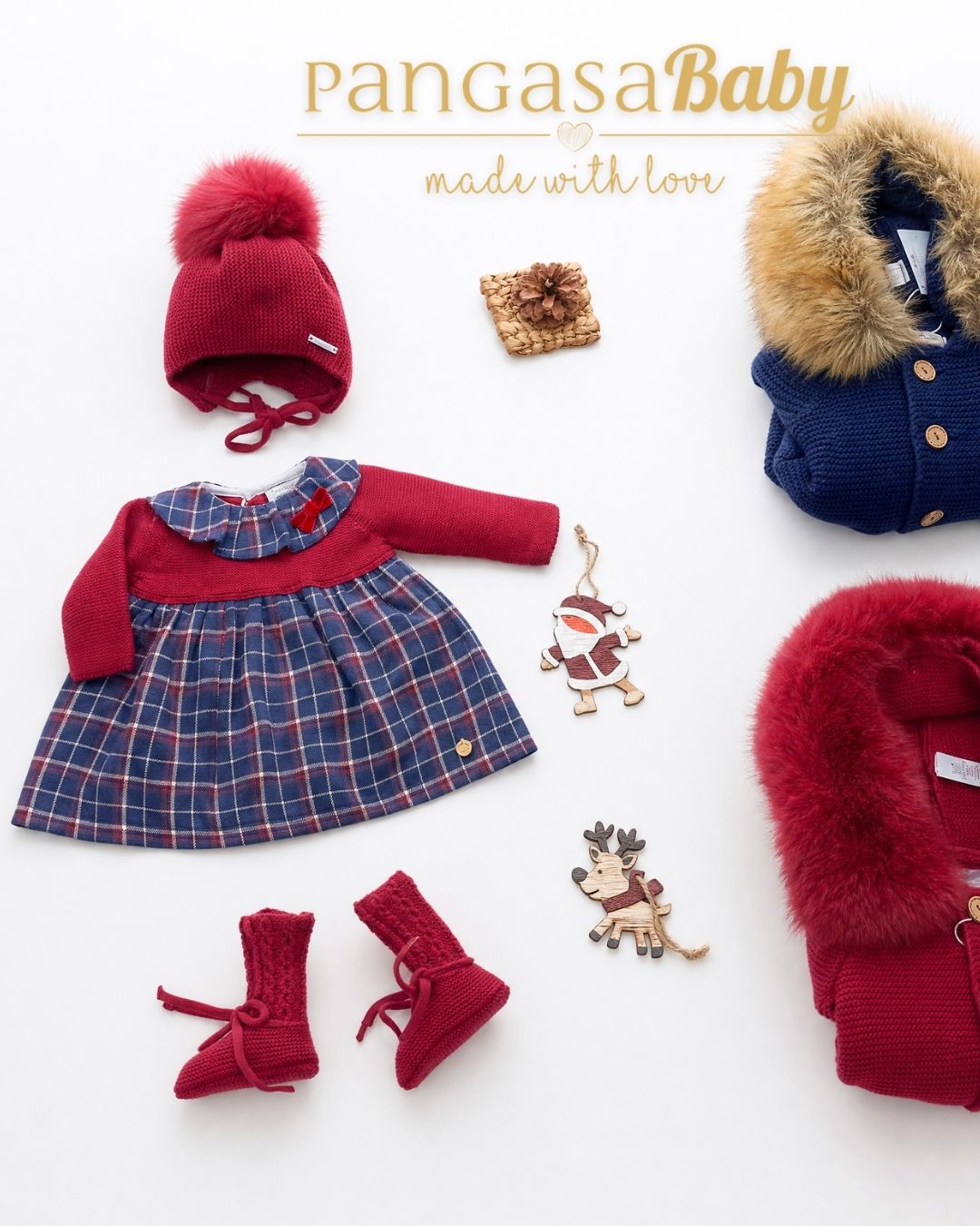 Vestido Christmas Granate - Christmas Collection Pangasa Baby