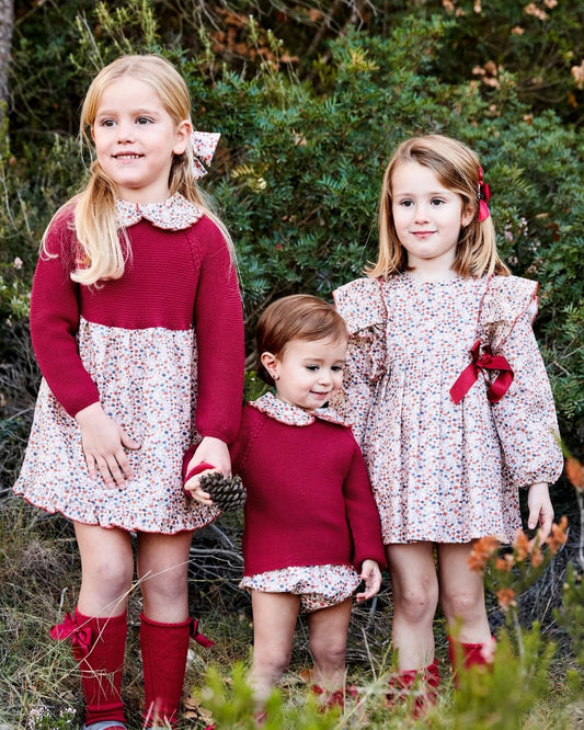 Vestido Flores Grosella - Colección Escarla Juliana