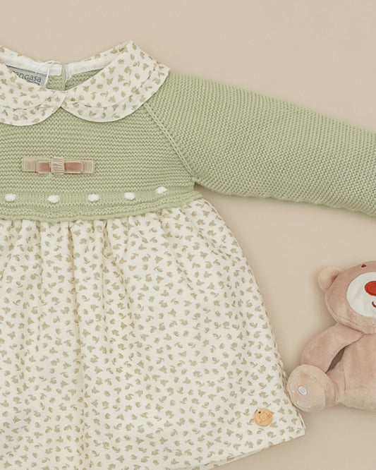 Vestido Verde Hoja Flores 🍃 Baby Leaves - Pangasa Baby