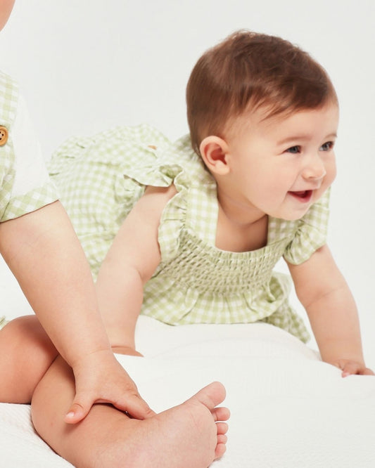 Vestido con Braguita Vichy Lima Pantano - Tutto Piccolo