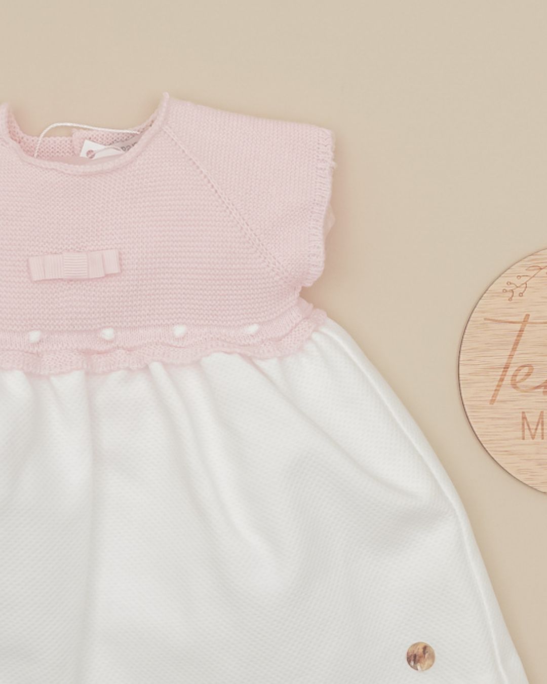 Vestido con braguita PIQUÉ Rosa Bebé 2602110 - Pangasa Baby