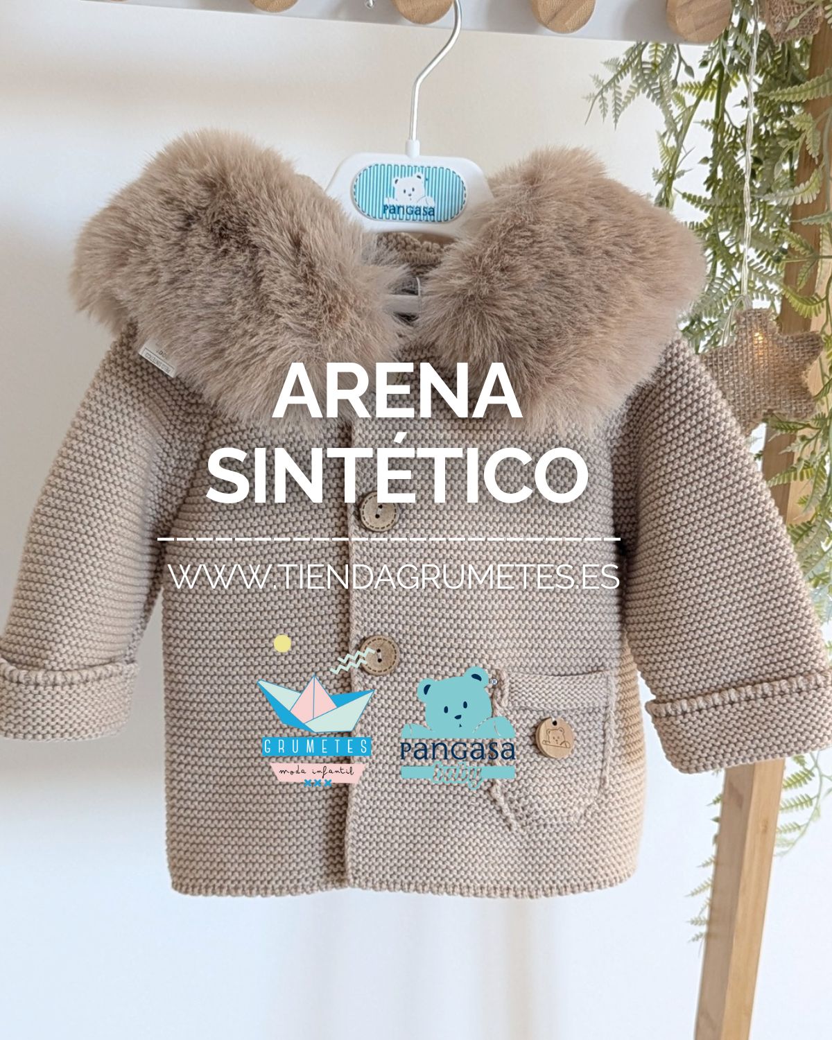 Trenka Luxury Pelo Natural Sintetico Arena - Pangasa Baby