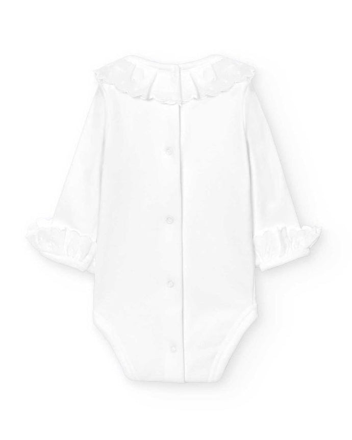Body cuello Puntilla Blanco Manga Larga - Babidu