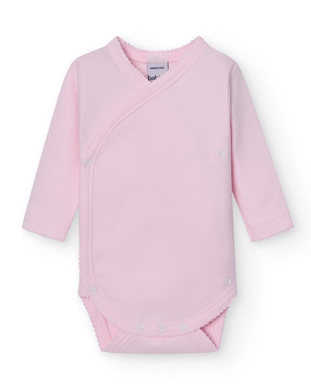 Body Cruzado Manga Larga Rosa - Babidu