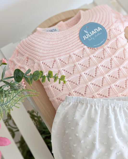 Conjunto Braga Plumeti Uves Rosa - Juliana