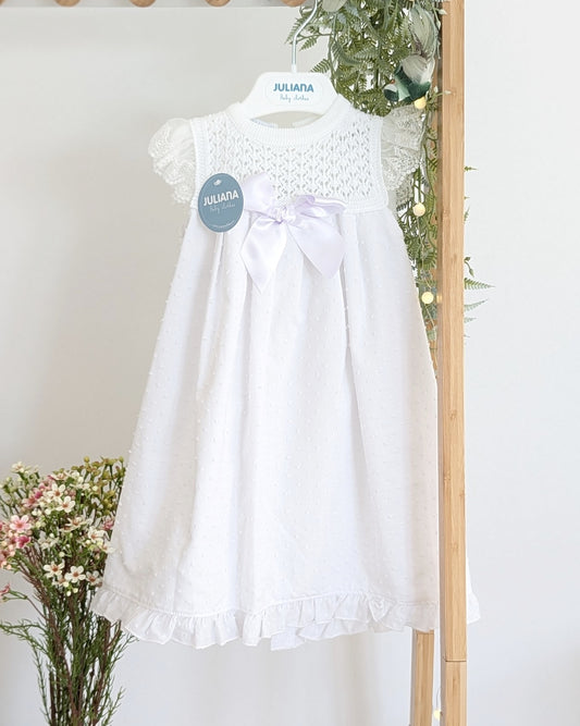 Faldon Punto Plumeti Blanco - Juliana