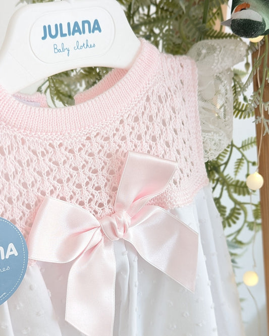 Faldon Punto Plumeti Rosa - Juliana