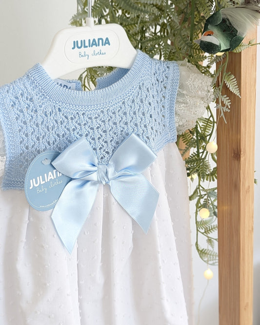 Faldón Punto Plumeti Celeste - Juliana