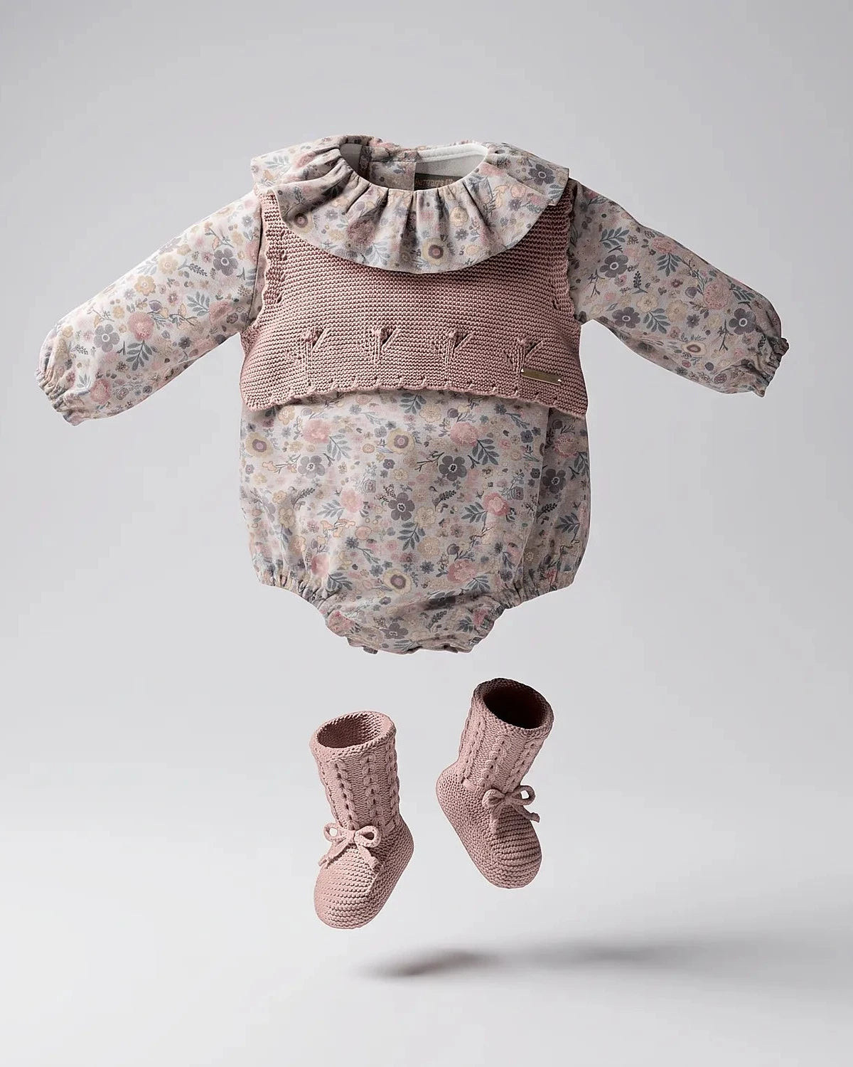 Pelele Tela Flores Rp Rosa Collection - Pangasa Baby
