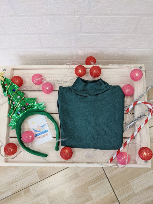 Camiseta semicisne pelito Verde Botella