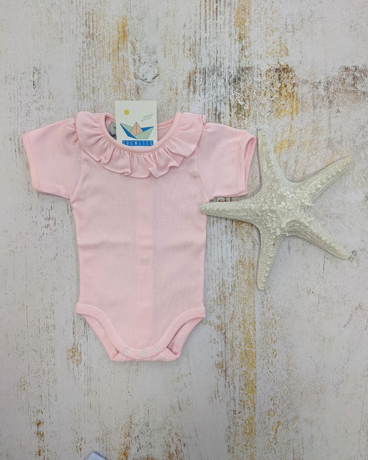 Body cuello volante M/Corta Rosa - Babidu