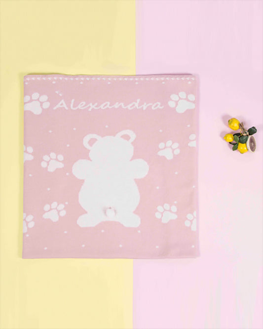 Mantita Personalizada Huellas Rosa - Pangasa