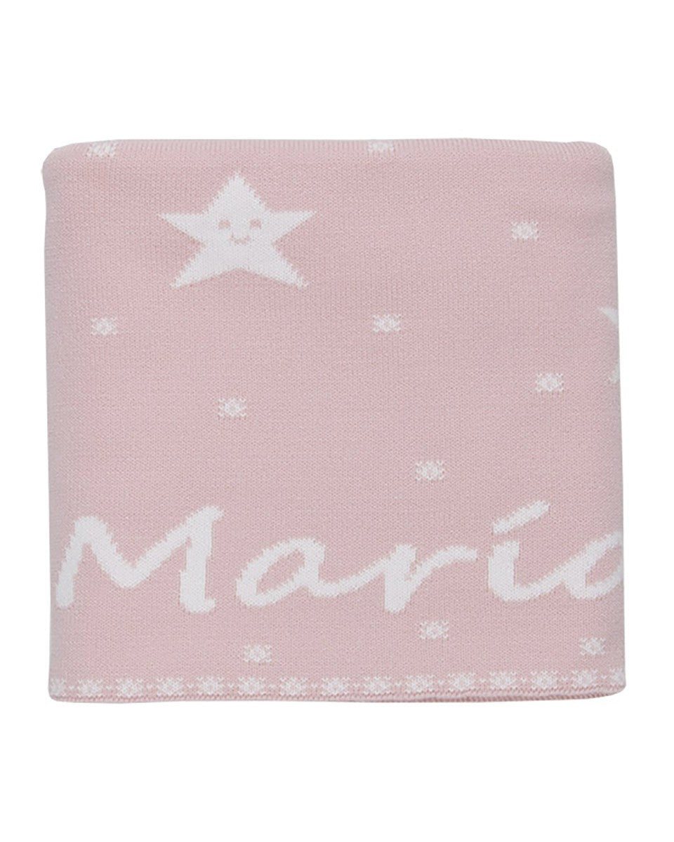 Mantita Personalizada Estrellas Rosa Empolvado - Pangasa Baby