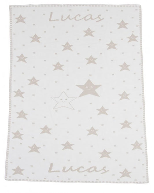 Mantita Personalizada Estrellas Marfil - Pangasa