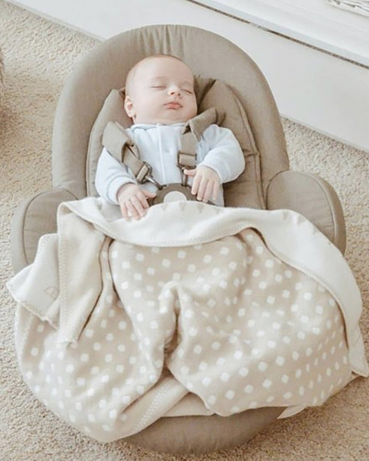 Mantita Personalizada Topos Marfil/Camel - Pangasa Baby