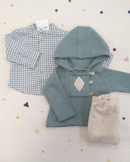 Conjunto camisa +sudadera + Pant - Valentina Bebés