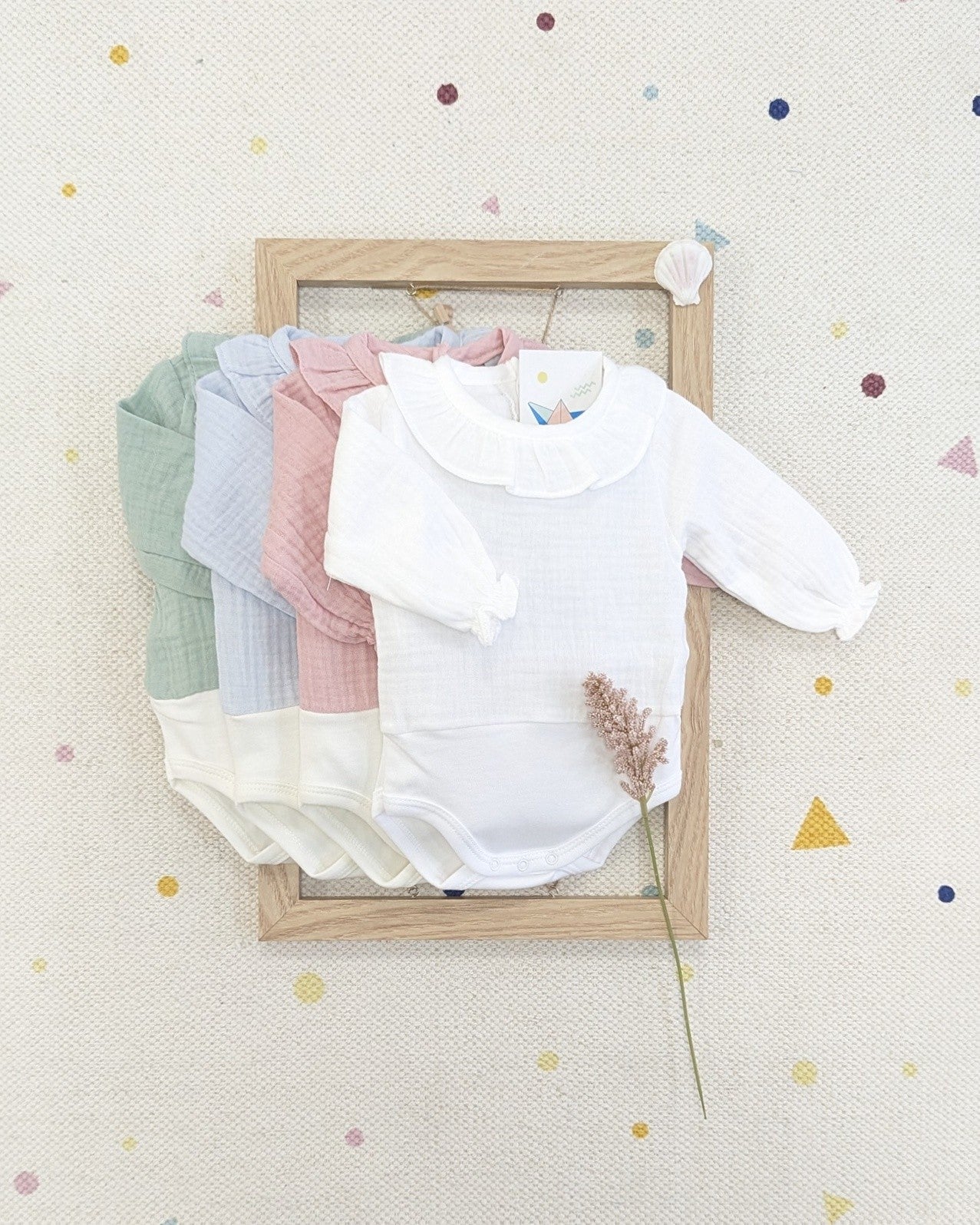 Body Cuello Volante Bambula Celeste - Babidu