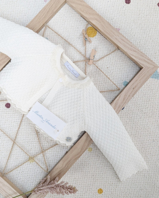 Cardigan Corto Crystal Crudo - Martin Aranda