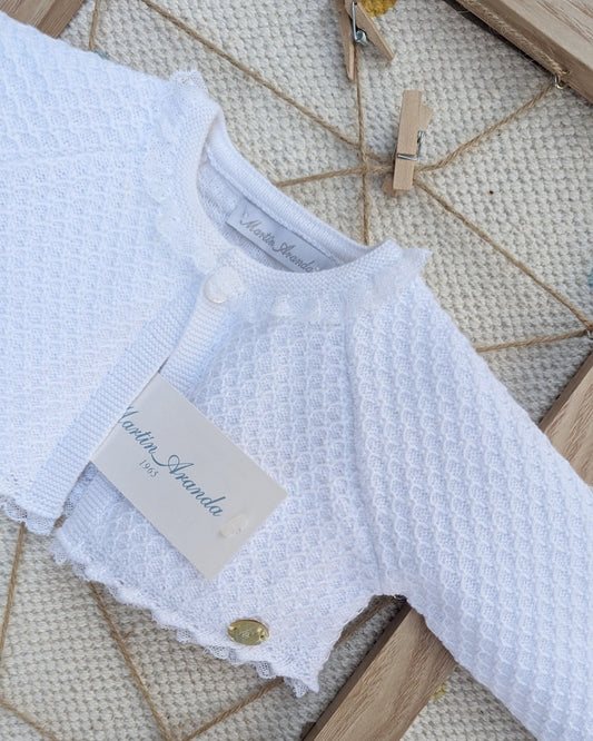Cardigan Corto Crystal Blanco - Martin Aranda
