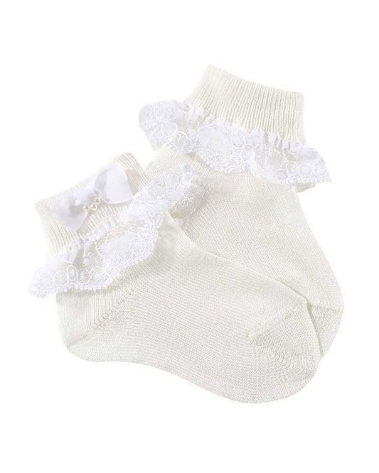Calcetin Puño Puntilla y Lazo Nata - Cóndor