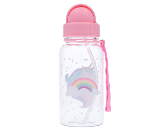 Botella reutilizable con pajita Unicornio 500 ml