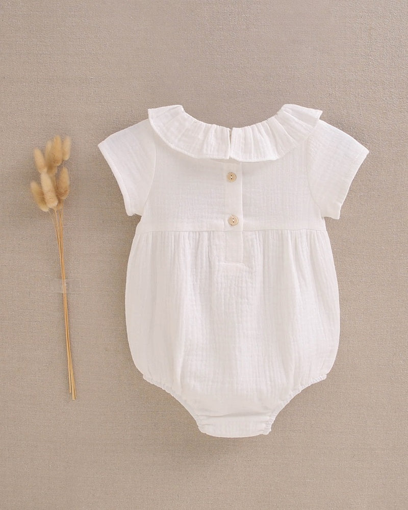 Ranita Bambula Cuello Volante Blanco - Dadati