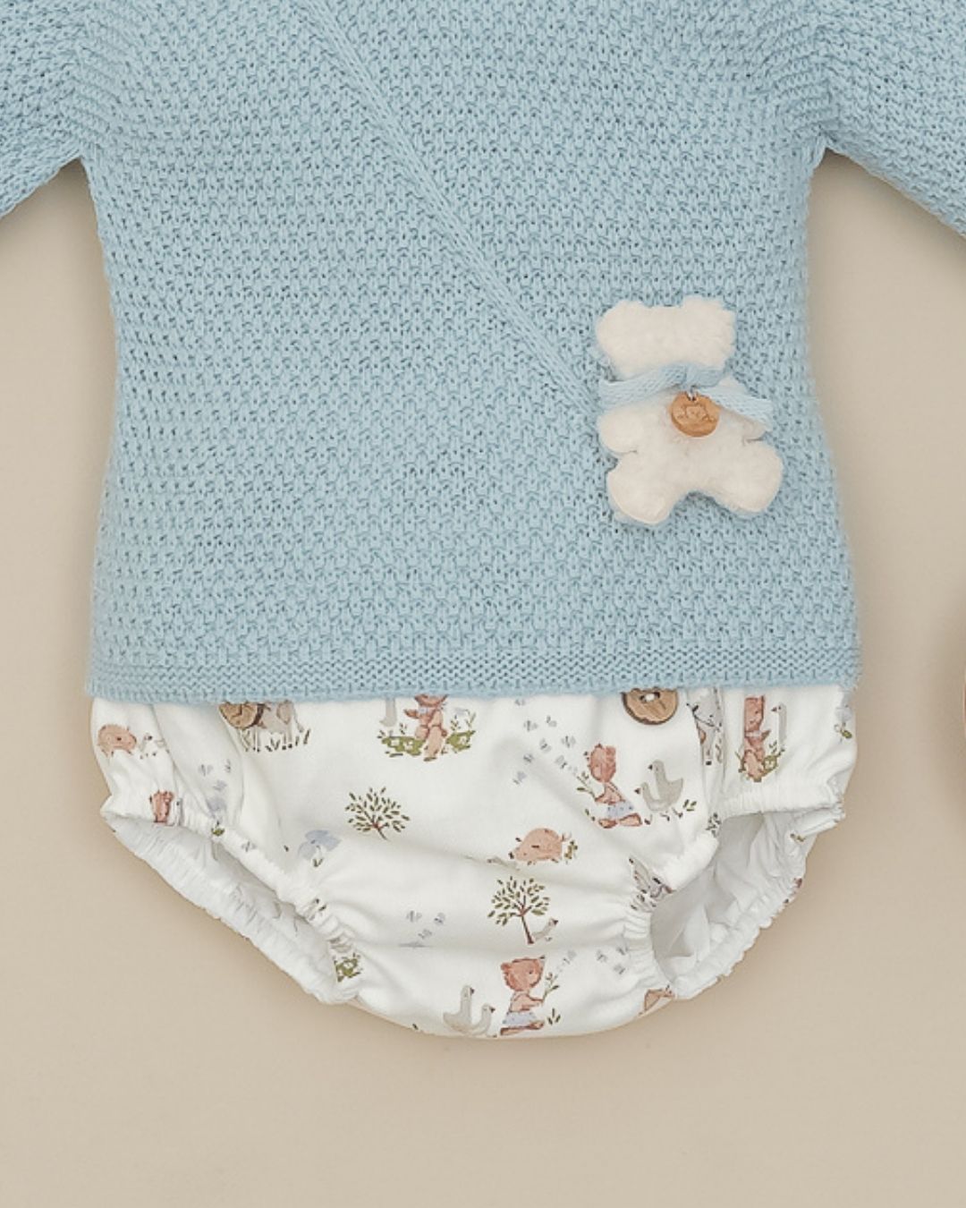 Conjunto Ranita Ositos Teddy Celeste Empolvado 🧸 Tiny Bear - Pangasa Baby