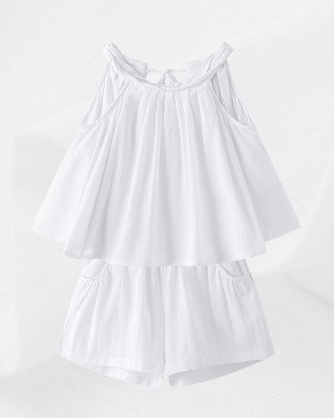 Conjunto Pantalon Niña con Blusa Blanco