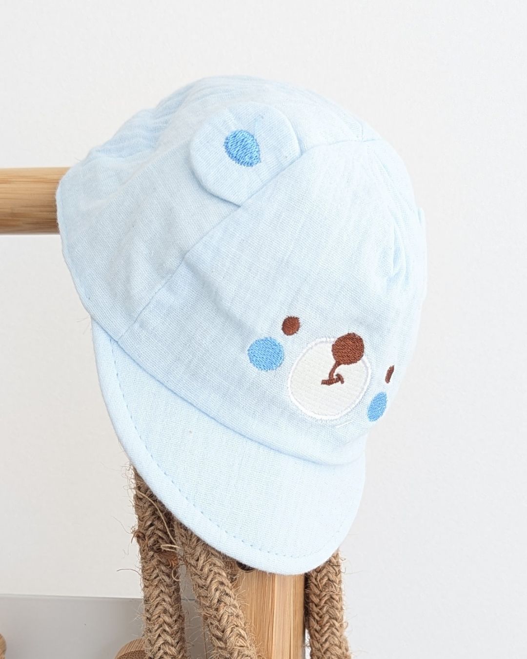 Gorra Bebé Oso Pastel Celeste Bebé
