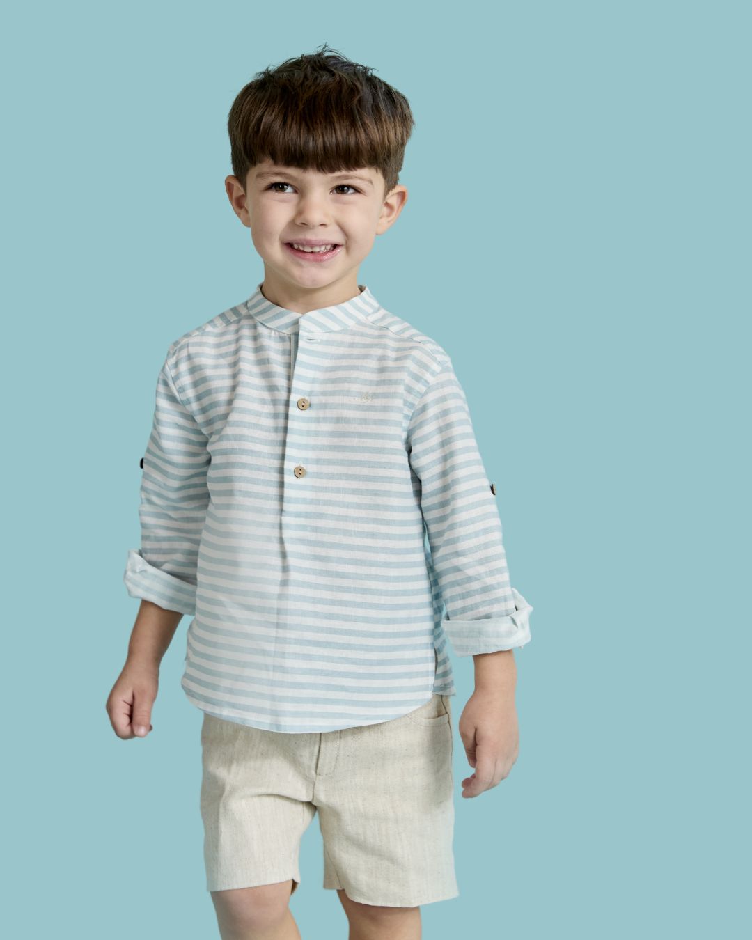 Conjunto Niño Camisa Rayas Azules - Martin Aranda