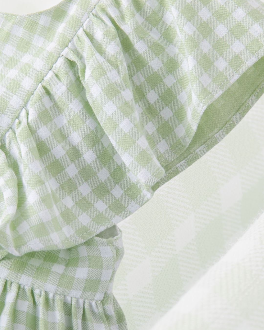 Vestido Niña Volante Vichy Verde