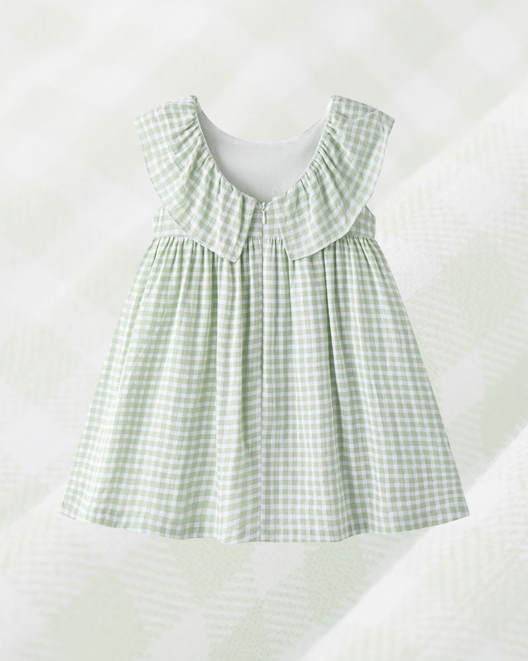 Vestido Niña Volante Vichy Verde