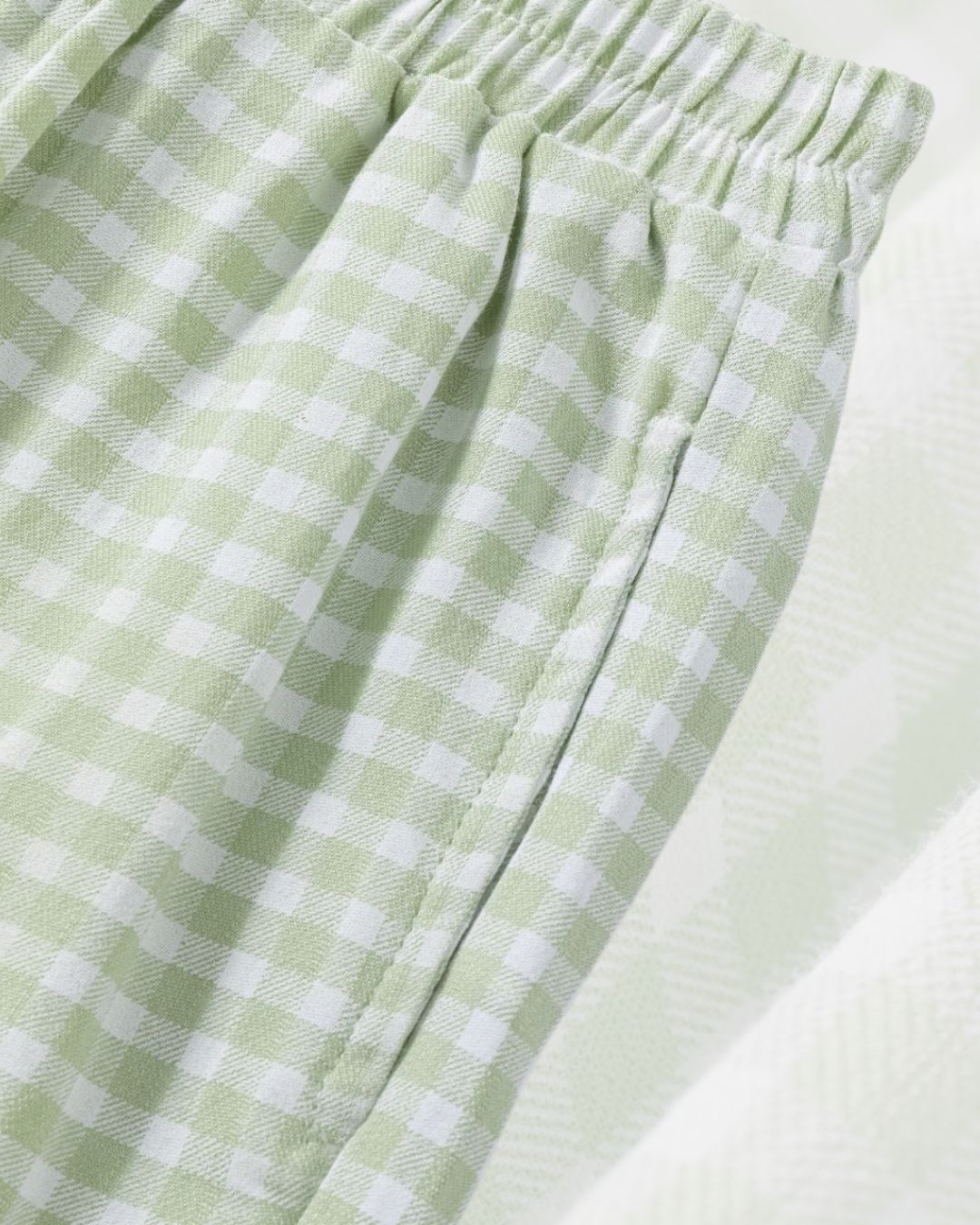 Conjunto Niña Blusa y Pantalón Largo Vichy Verde