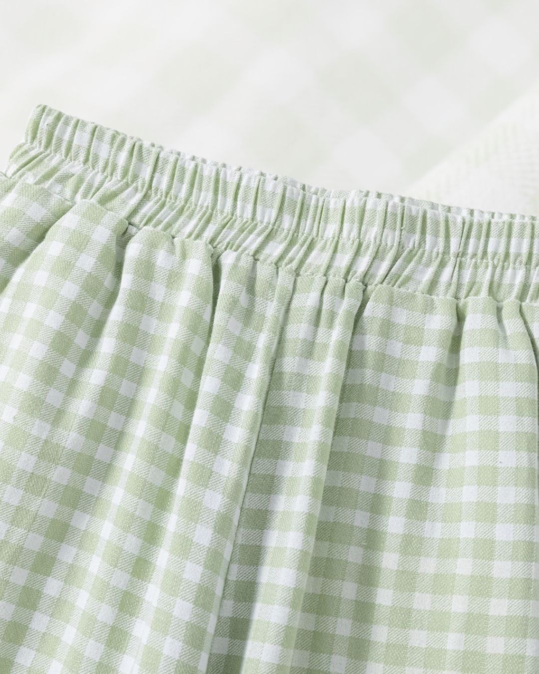 Conjunto Niña Blusa y Pantalón Largo Vichy Verde