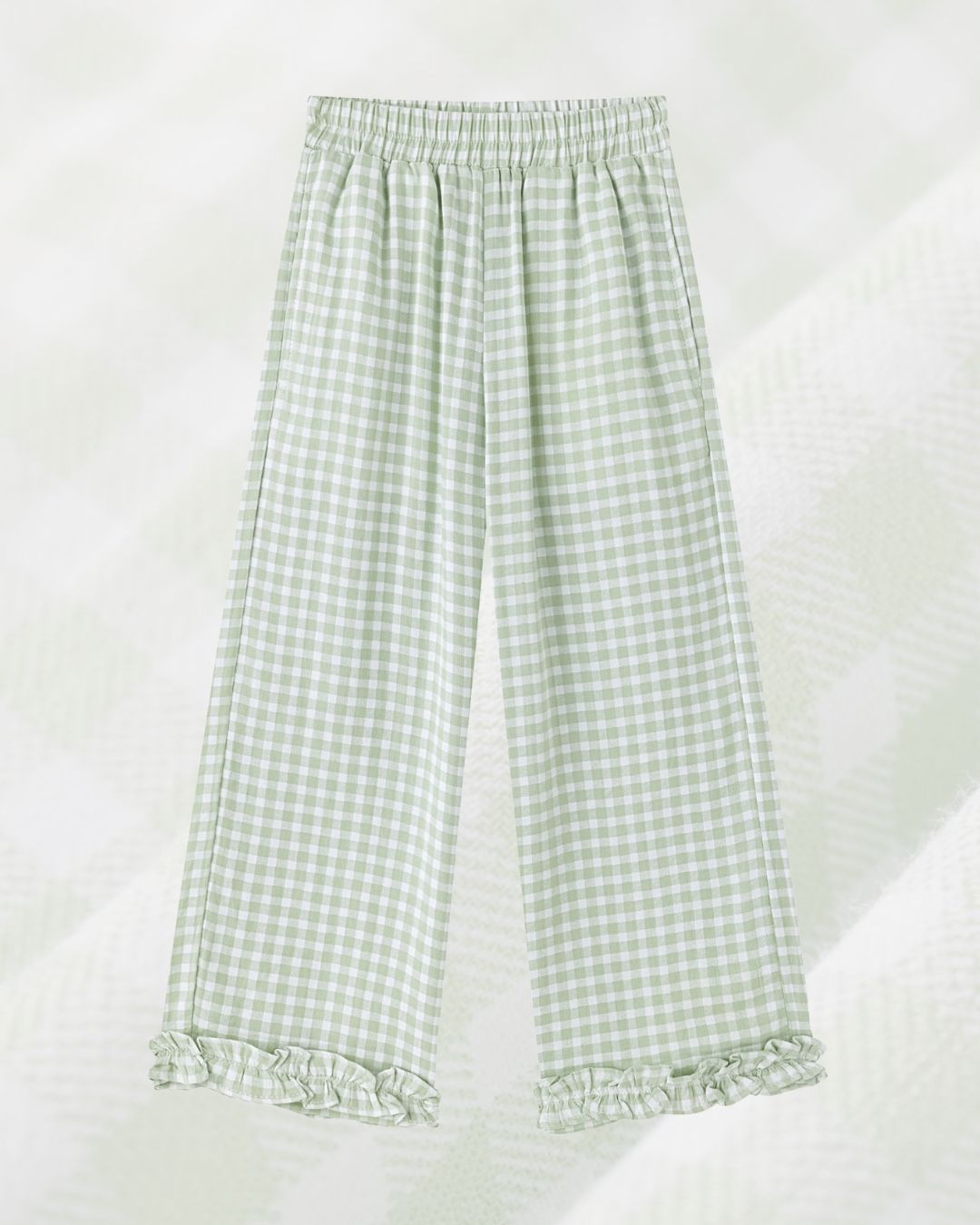 Conjunto Niña Blusa y Pantalón Largo Vichy Verde