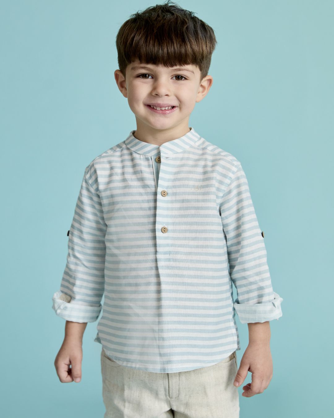 Conjunto Niño Camisa Rayas Azules - Martin Aranda