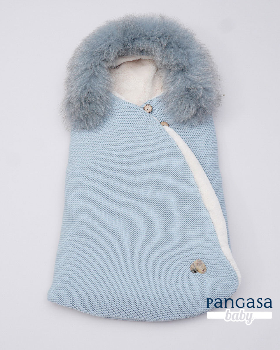 Saco Bebé Forro Polar Celeste Empolvado - Pangasa Baby