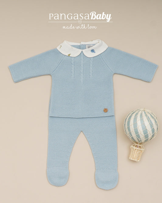 Primera Puesta Cappadocia Globos Celeste Empolvado - Pangasa Baby