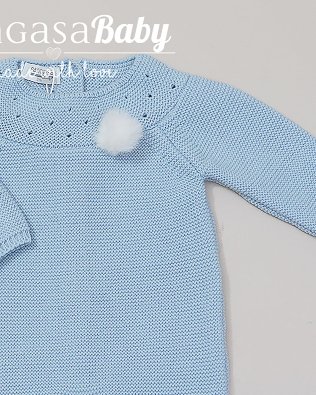 Pelele Bebé Largo Moceta Celeste Empolvado - Pangasa Baby 1301200