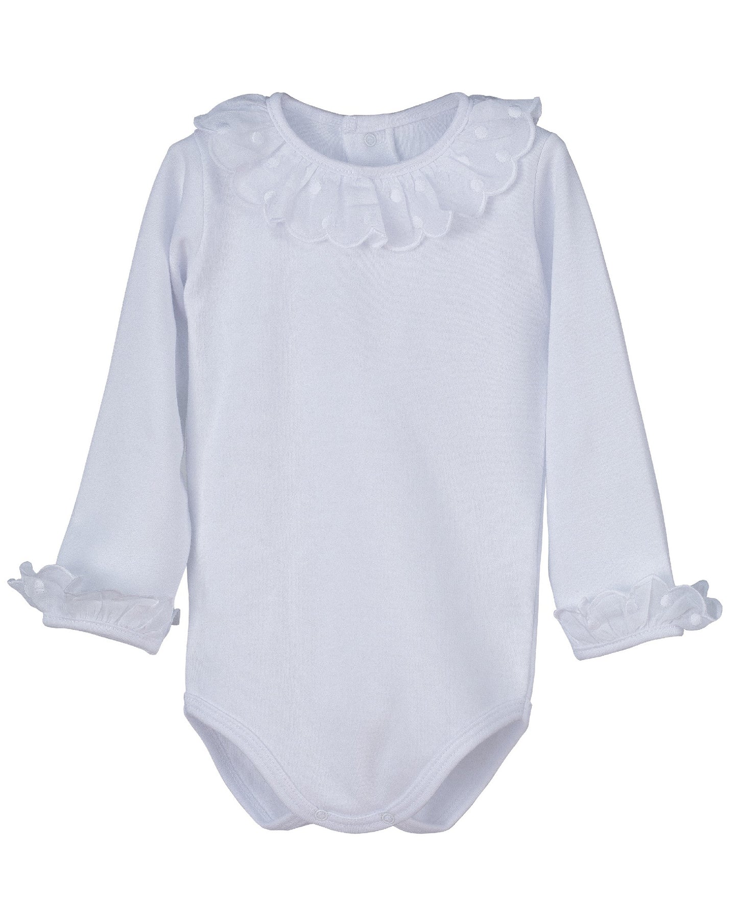 Body Punbig cuello y manga bordado topos